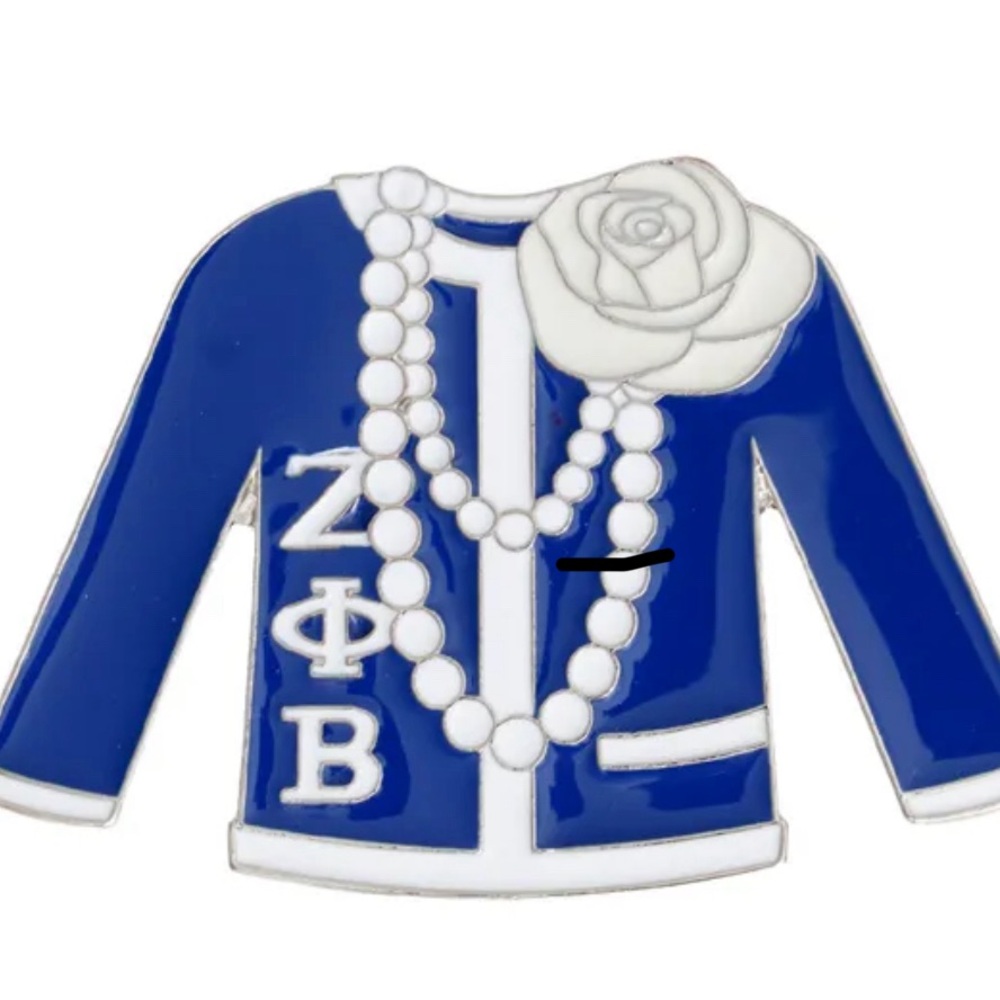 ZPB Blue White Sweater Sorority Pin